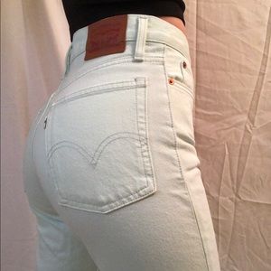 levi’s high waisted mint green jeans